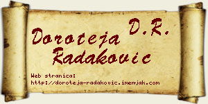 Doroteja Radaković vizit kartica